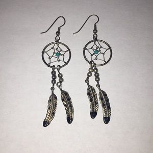 Silver & Turquoise Dream Catcher Earrings